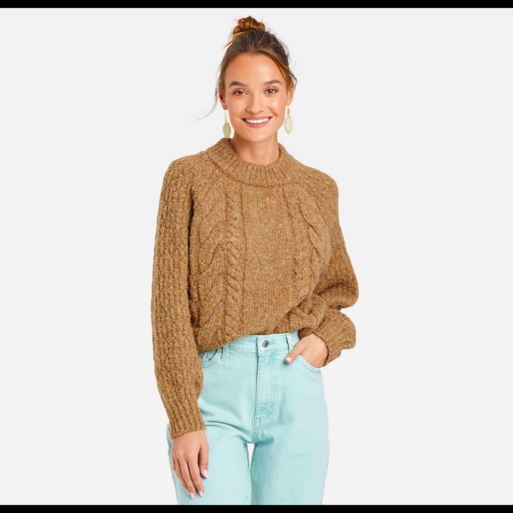 Universal Thread Camel Mock Neck Sweater